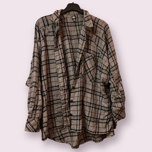 urban outfitters BDG grey plaid flannel top